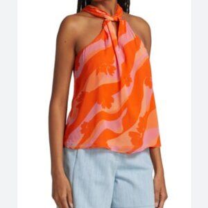 Ramy Brook Skylar Floral Twisted Halterneck Top Size XS